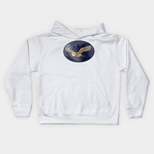 Barn Owl Oval Kids Hoodie